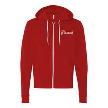 Load image into Gallery viewer, Blessed Zip Up Hoodie (White Lettering)

