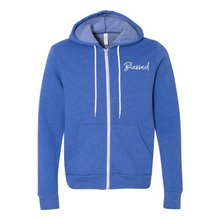 Load image into Gallery viewer, Blessed Zip Up Hoodie (White Lettering)
