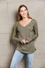 Load image into Gallery viewer, V-Neck Long Sleeve Ribbed Top
