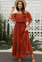 Load image into Gallery viewer, Swiss Dot Off-Shoulder Tiered Maxi Dress
