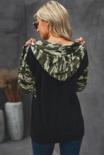 Load image into Gallery viewer, Contrast Camouflage Kangaroo Pocket Hoodie
