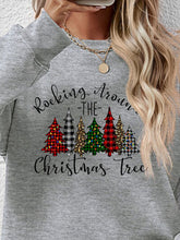 Load image into Gallery viewer, Christmas Tree Graphic Round Neck Sweatshirt
