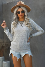 Load image into Gallery viewer, Contrasted Stitching Long Sleeve Top
