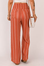 Load image into Gallery viewer, Striped High Waist Smocked Straight Leg Pants
