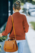 Load image into Gallery viewer, Mock Neck Waffle Knit Sweater
