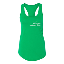 Load image into Gallery viewer, The World Needs My Light Racerback Tank
