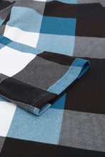 Load image into Gallery viewer, Plaid Split V-Neck Roll-Tab Top
