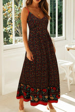 Load image into Gallery viewer, Bohemian Spaghetti Strap Frill Trim Maxi Dress
