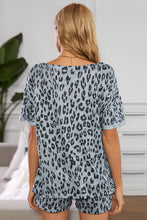 Load image into Gallery viewer, Leopard Print Rolled Sleeve Short Lounge Set
