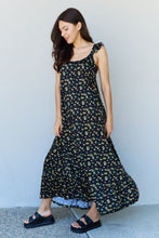 Load image into Gallery viewer, Doublju In The Garden Ruffle Floral Maxi Dress in  Black Yellow Floral
