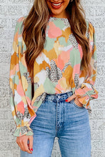Load image into Gallery viewer, Printed Flounce Sleeve Buttoned Blouse
