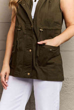 Load image into Gallery viewer, Zenana More To Come Full Size Military Hooded Vest
