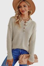Load image into Gallery viewer, Solid Button Up Sweater Top
