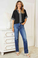 Load image into Gallery viewer, Double Take Embroidered Notched Neck Top
