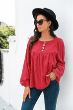 Load image into Gallery viewer, Button Up Balloon Sleeve Blouse
