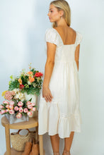 Load image into Gallery viewer, White Birch Flower Market Full Size Lace Trim Midi Dress
