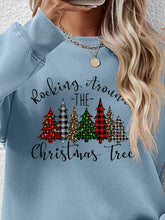 Load image into Gallery viewer, Christmas Tree Graphic Round Neck Sweatshirt
