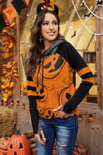 Load image into Gallery viewer, Halloween Pumpkin Print Double Hoods Sweatshirt
