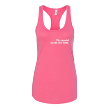 Load image into Gallery viewer, The World Needs My Light Racerback Tank
