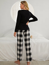 Load image into Gallery viewer, Plaid Heart Top and Pants Lounge Set
