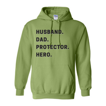 Load image into Gallery viewer, Husband Dad Protector Hero Hoodie
