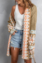 Load image into Gallery viewer, Geometric Open Front Long Sleeve Cardigan
