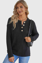 Load image into Gallery viewer, Solid Button Up Sweater Top
