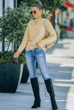 Load image into Gallery viewer, Mock Neck Ribbed Detail Sweater
