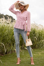 Load image into Gallery viewer, Swiss Dot Wrap Knot Blouse

