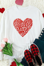 Load image into Gallery viewer, Leopard Heart Graphic Drop Shoulder Sweatshirt
