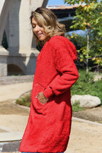 Load image into Gallery viewer, Double Take Full Size Hooded Teddy Bear Jacket with Thumbholes
