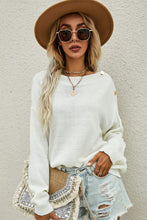 Load image into Gallery viewer, Button Detail Boat Neck Sweater
