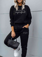 Load image into Gallery viewer, PERFECTLY IMPERFECT Graphic Sweatshirt and Sweatpants Set
