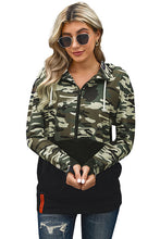 Load image into Gallery viewer, Contrast Camouflage Kangaroo Pocket Hoodie
