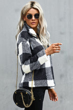 Load image into Gallery viewer, Plaid Zip Collar Plush Pullover Sweatshirt
