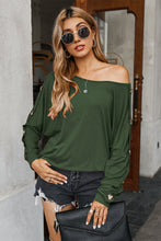 Load image into Gallery viewer, One Shoulder Button Long Sleeve Top
