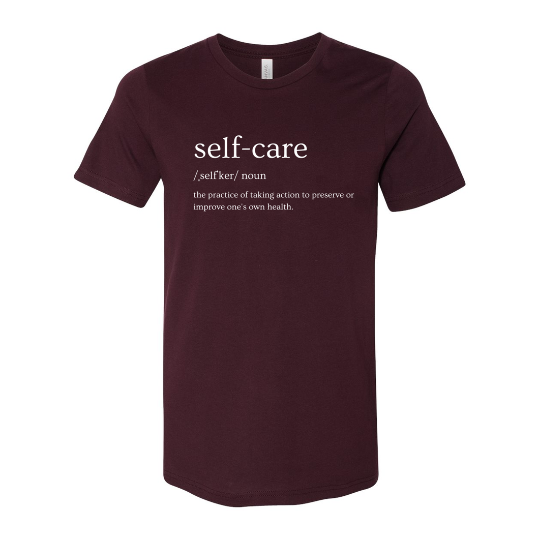 Self Care Definition (White Lettering) Tee