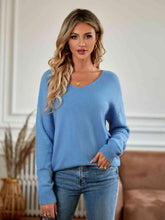 Load image into Gallery viewer, V-Neck Long Sleeve Ribbed Trim Sweater
