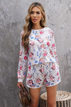 Load image into Gallery viewer, Floral Long Sleeve Top and Shorts Lounge Set
