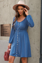 Load image into Gallery viewer, Scoop Neck Empire Waist Long Sleeve Mini Dress
