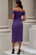 Load image into Gallery viewer, Off-Shoulder Short Sleeve Split Dress
