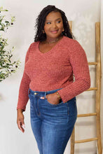 Load image into Gallery viewer, Double Take Ribbed V-Neck Long Sleeve T-Shirt

