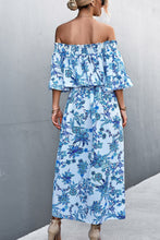 Load image into Gallery viewer, Floral Off-Shoulder Front Split Dress
