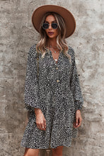 Load image into Gallery viewer, Leopard Print V Neck Tiered Pleated Dress
