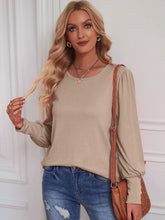 Load image into Gallery viewer, Round Neck Lantern Sleeve Blouse

