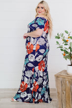 Load image into Gallery viewer, Plus Size Floral Off-Shoulder Short Sleeve Fishtail Dress
