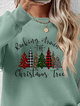 Load image into Gallery viewer, Christmas Tree Graphic Round Neck Sweatshirt
