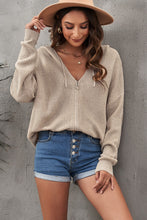 Load image into Gallery viewer, Zip-Up Distressed Hooded Cardigan
