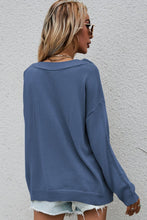 Load image into Gallery viewer, Button Detail Boat Neck Sweater
