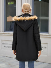 Load image into Gallery viewer, Faux Fur Trim Hooded Puffer Jacket
